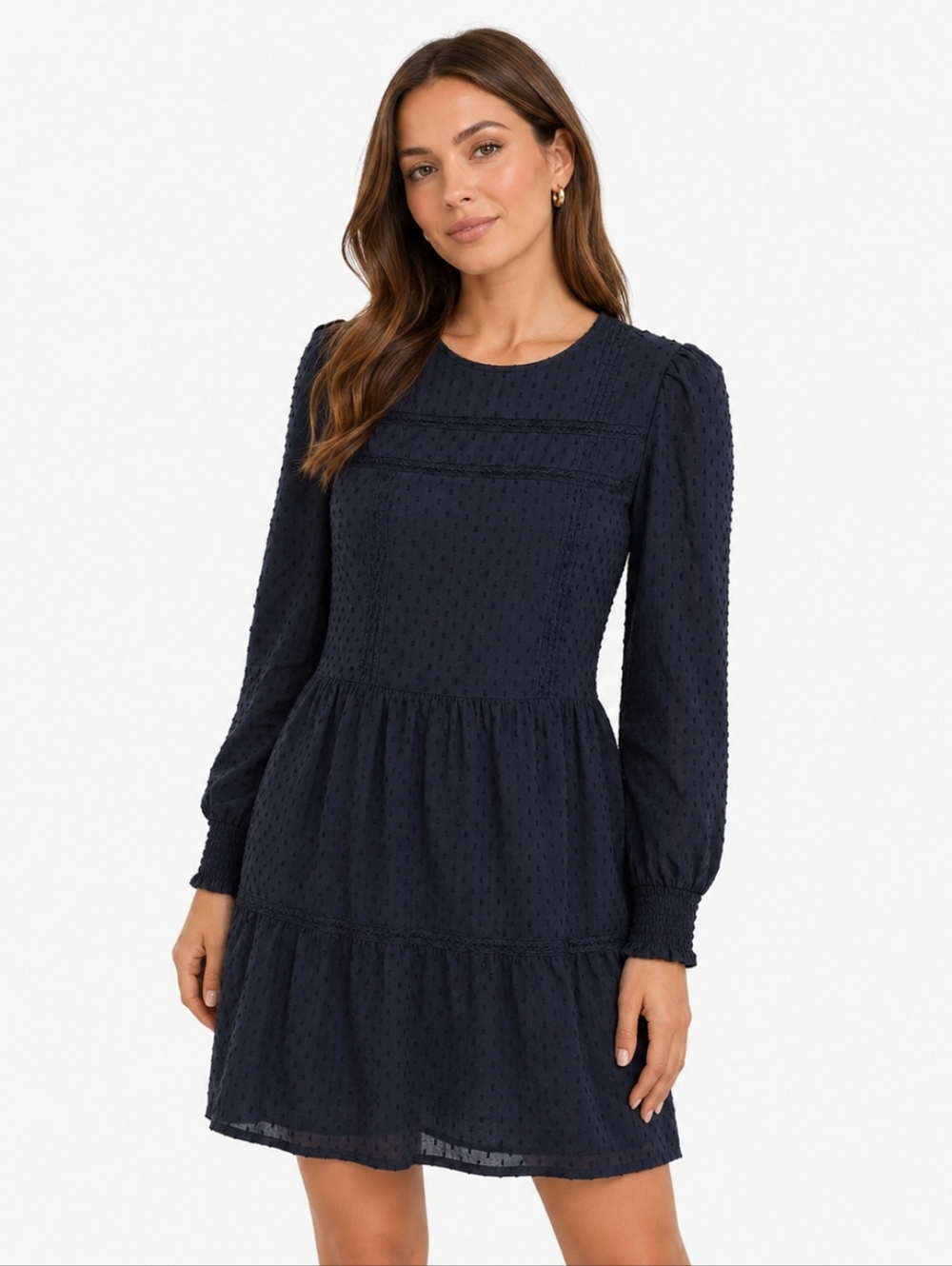 LOFT Long Sleeve Mini Dress In Deep Space Blue